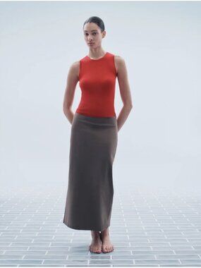 Everlane The Dream Maxi Skirt - Deep Taupe XL